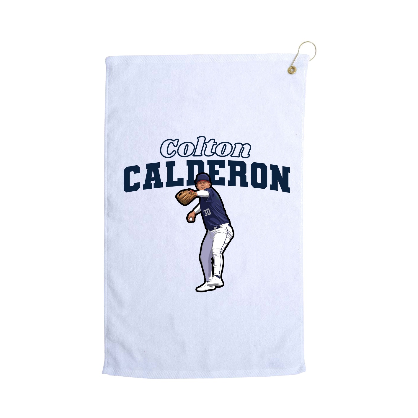 Golf Towel — Name Arch in White