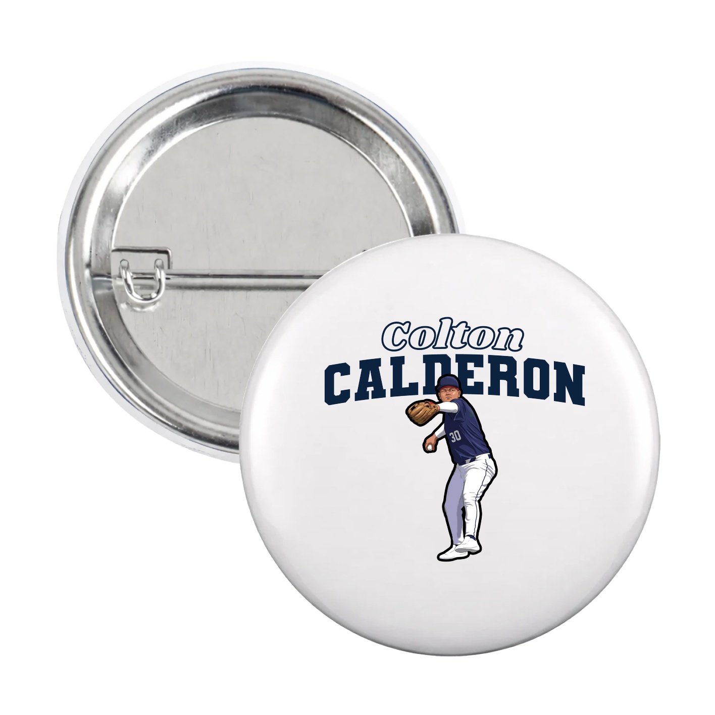 Game Day Button — Name Arch in White