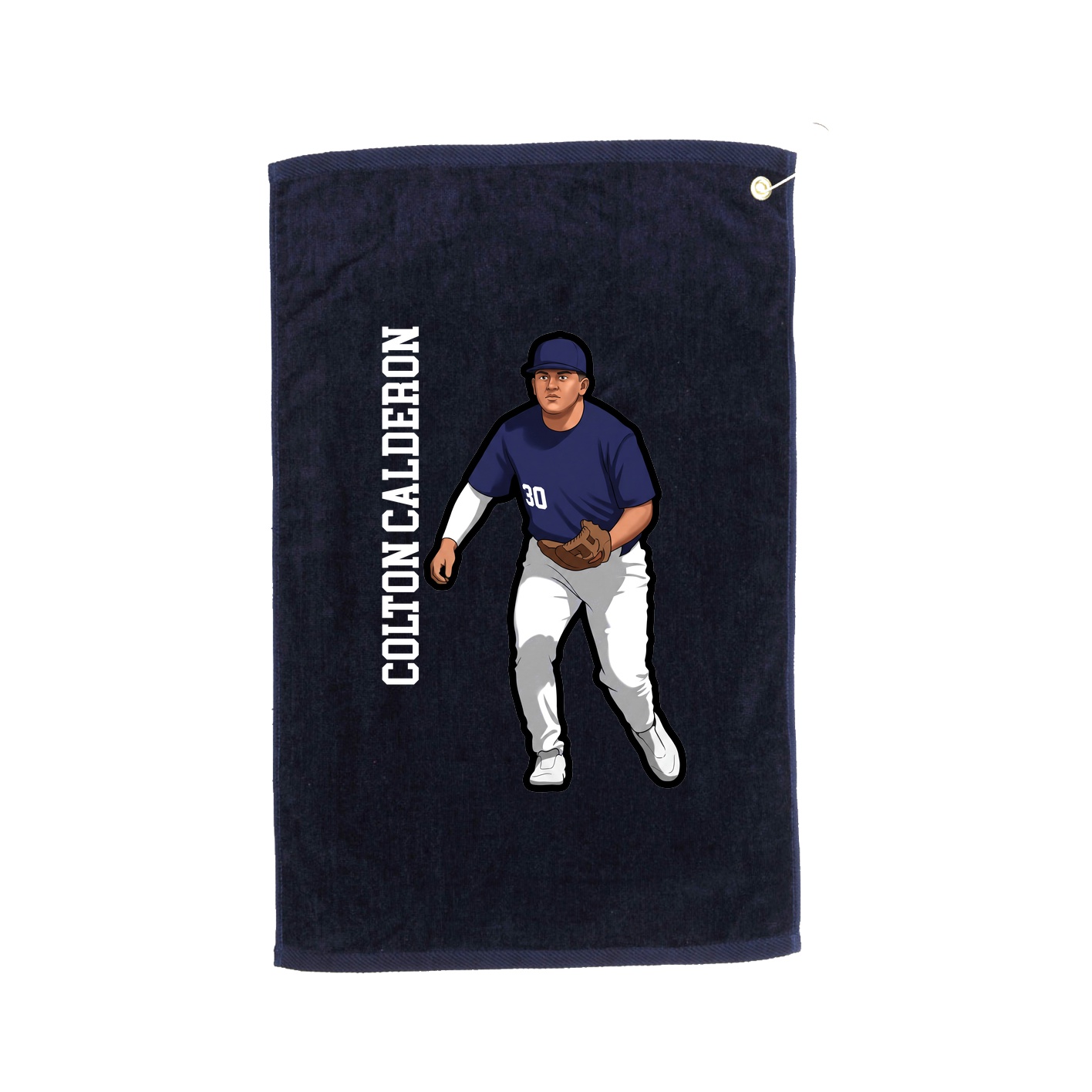 Golf Towel — Name Vertical in Navy