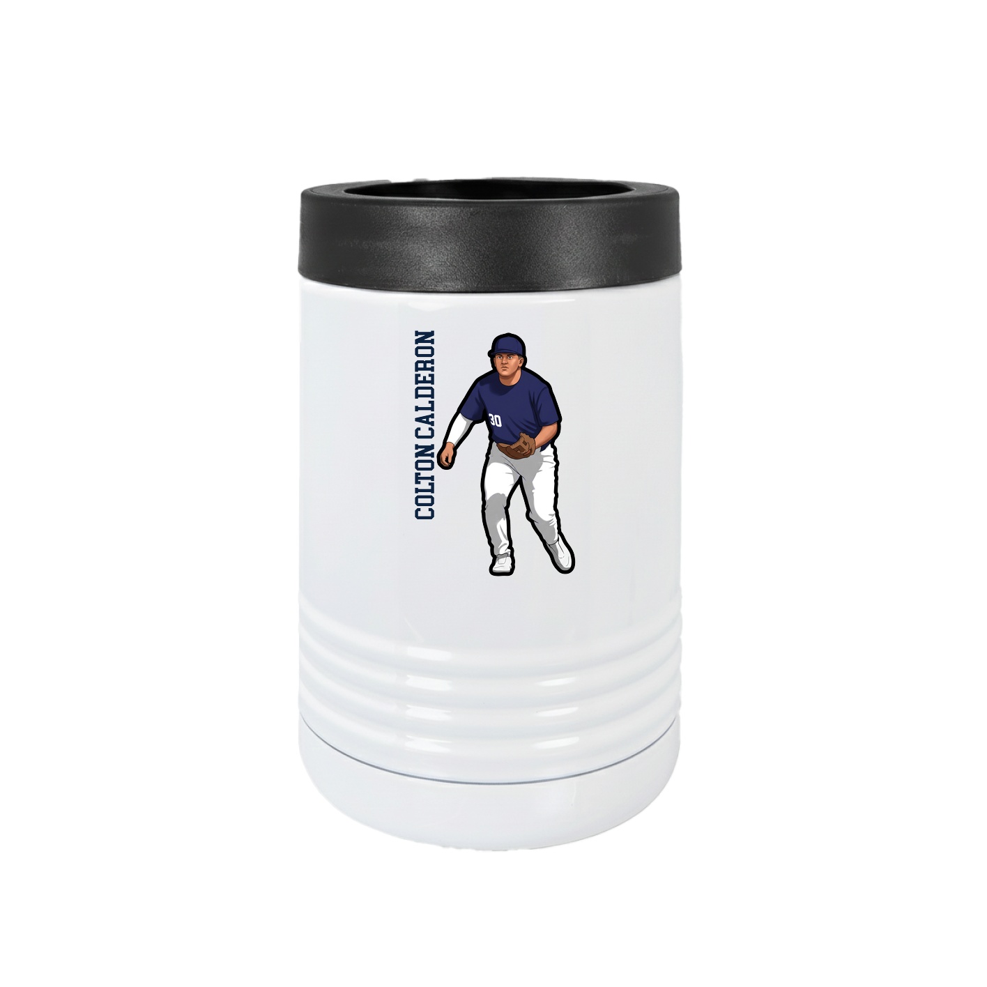 Beverage Holder — Name Vertical in White