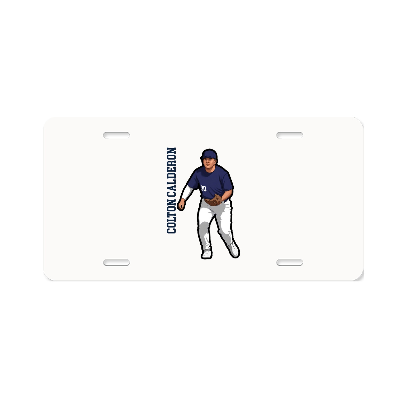 License Plate — Name Vertical in Classic