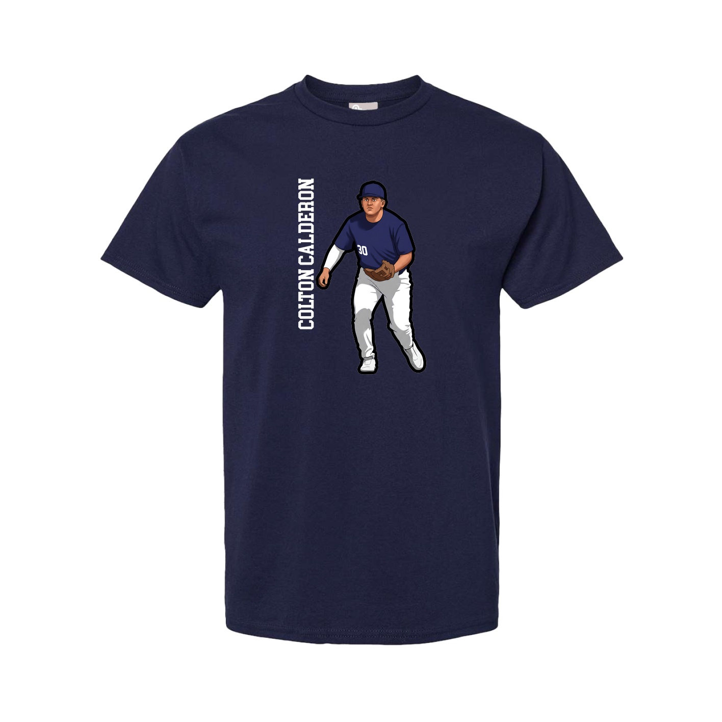 Tee — Name Vertical in Navy