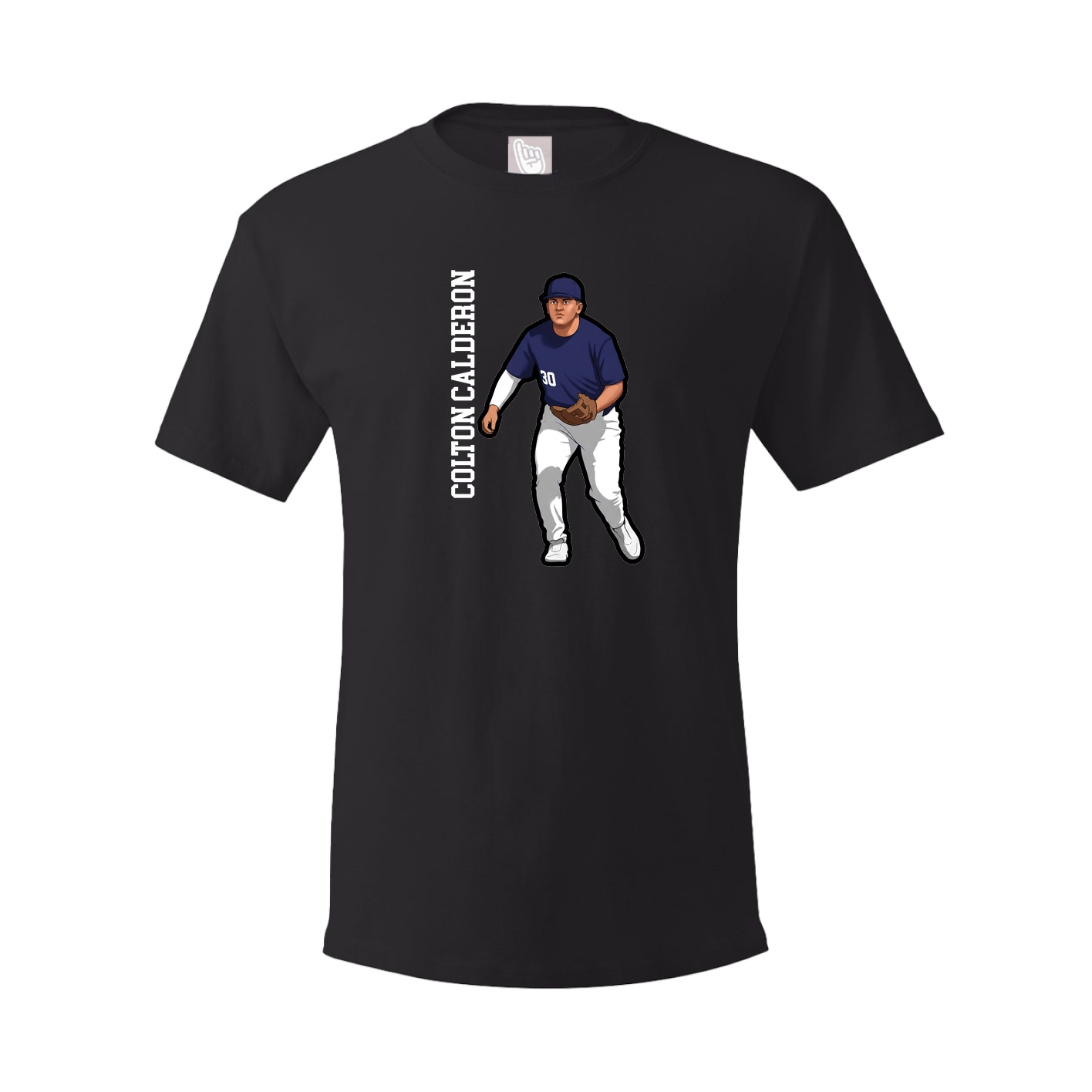 Youth Tee — Name Vertical in Black