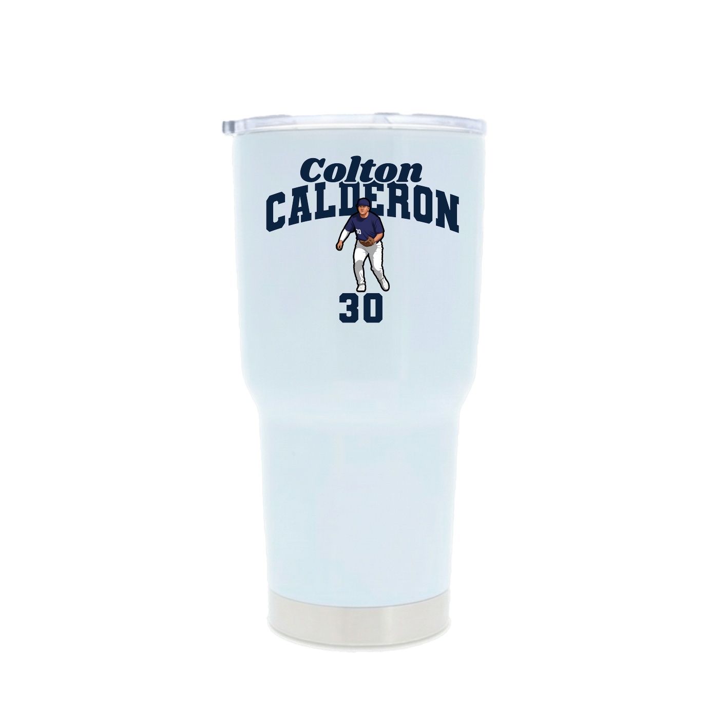 30oz Stainless Steel Tumbler — Signature Arch in White