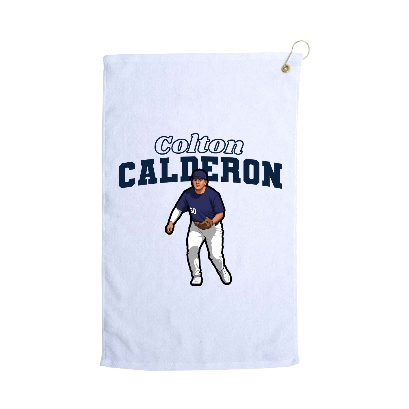 Golf Towel — Name Arch in White