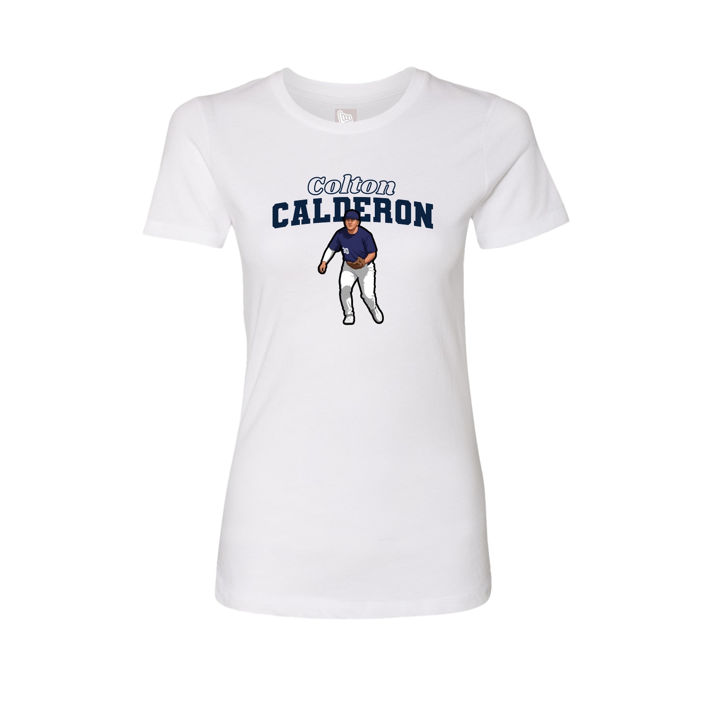 Fitted Women's Tee — Name Arch in White
