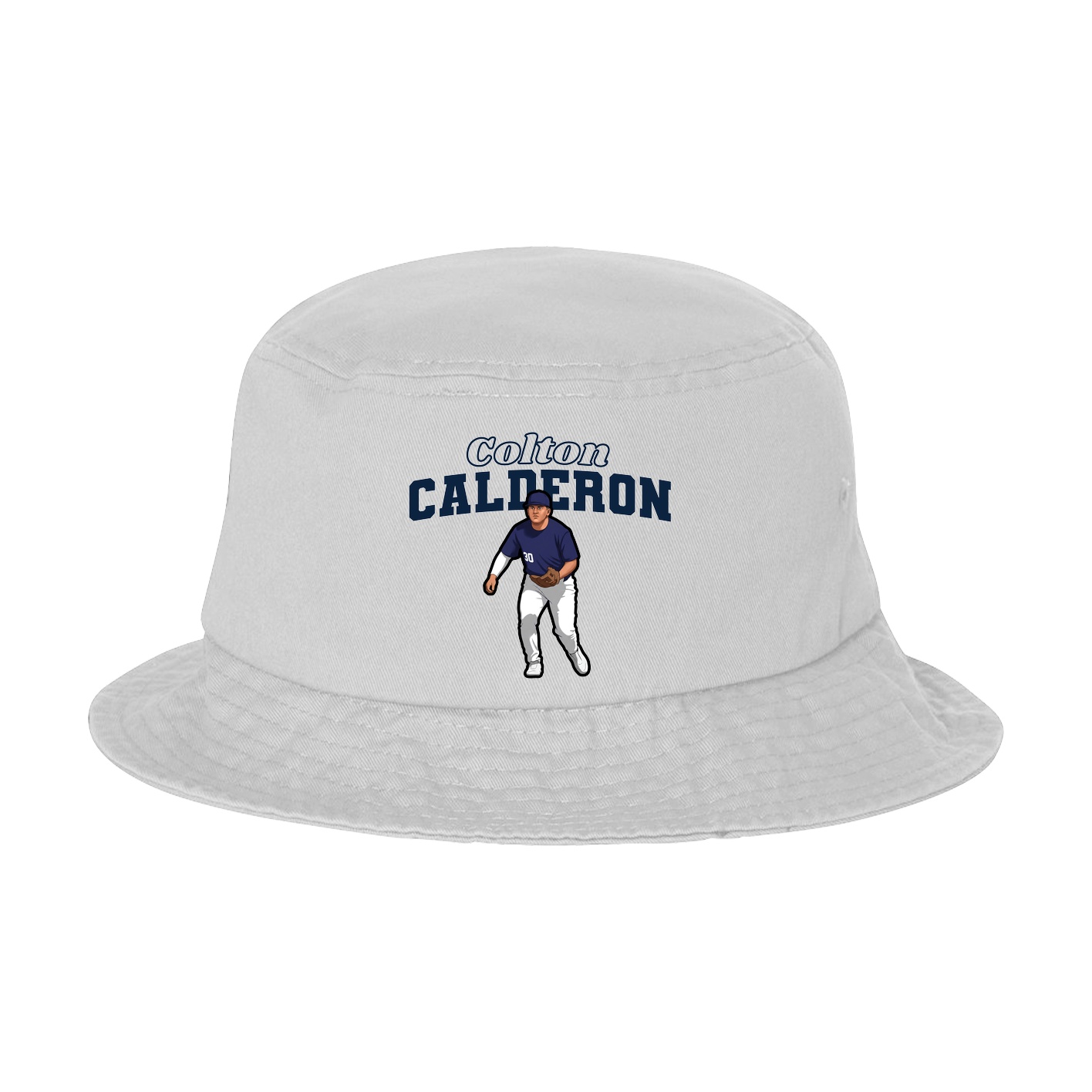 Bucket Cap — Name Arch in White