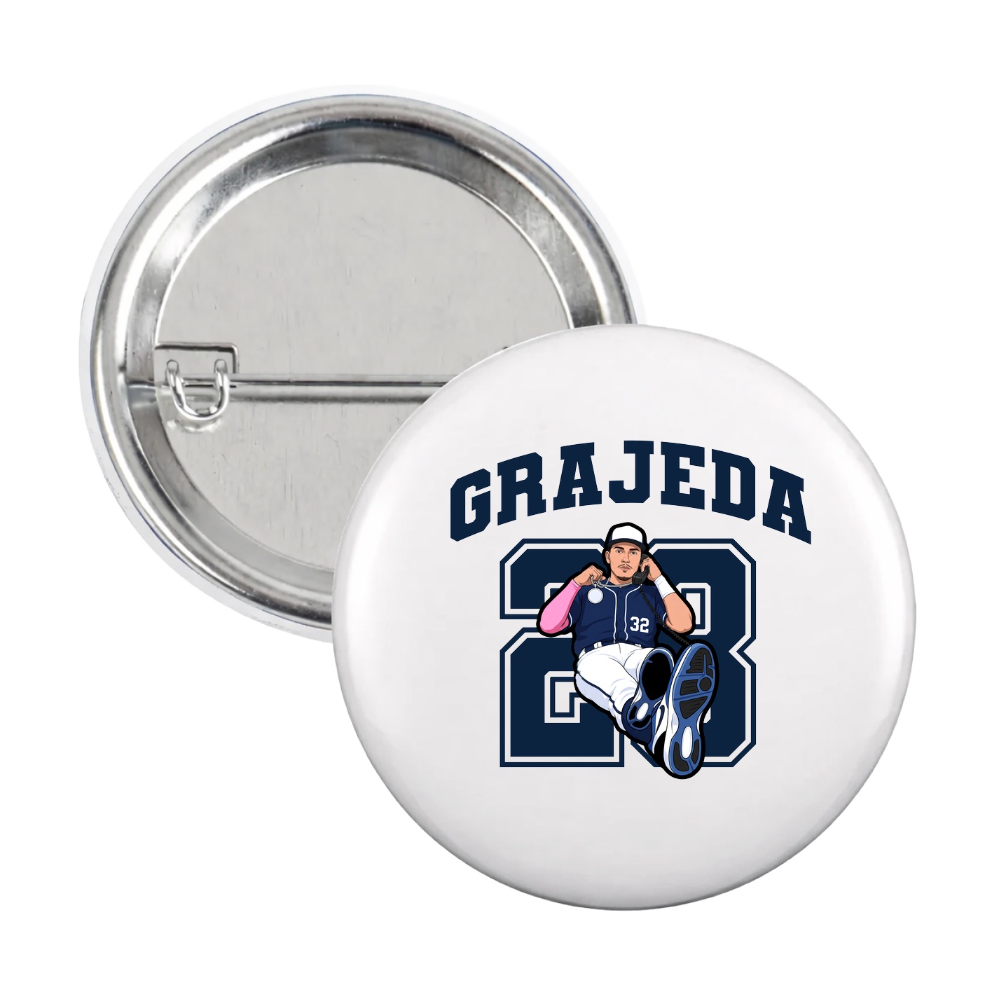 Game Day Button — Number in White