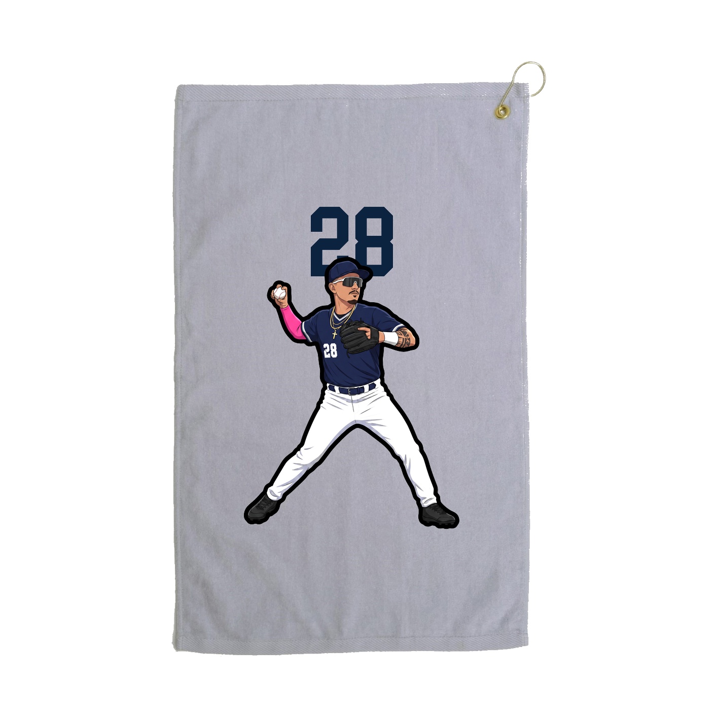 Golf Towel — Number Top in Grey