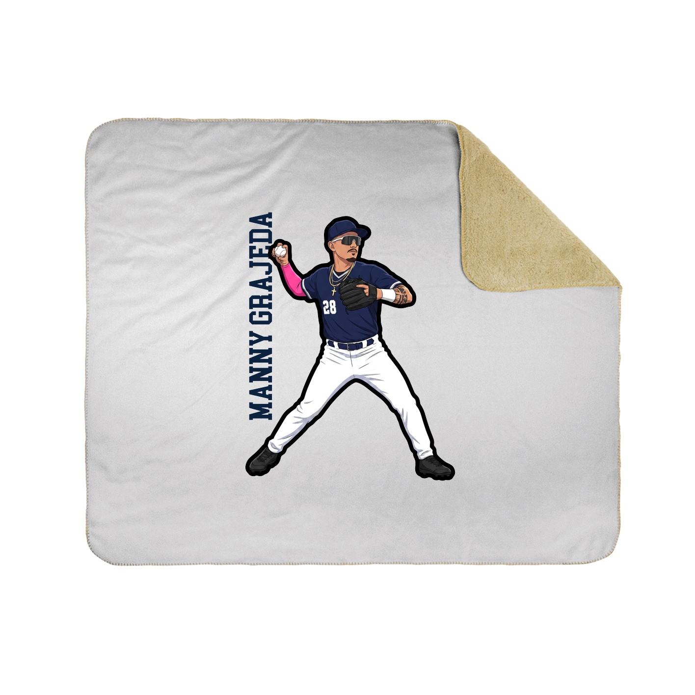 Throw Blanket — Name Vertical in White