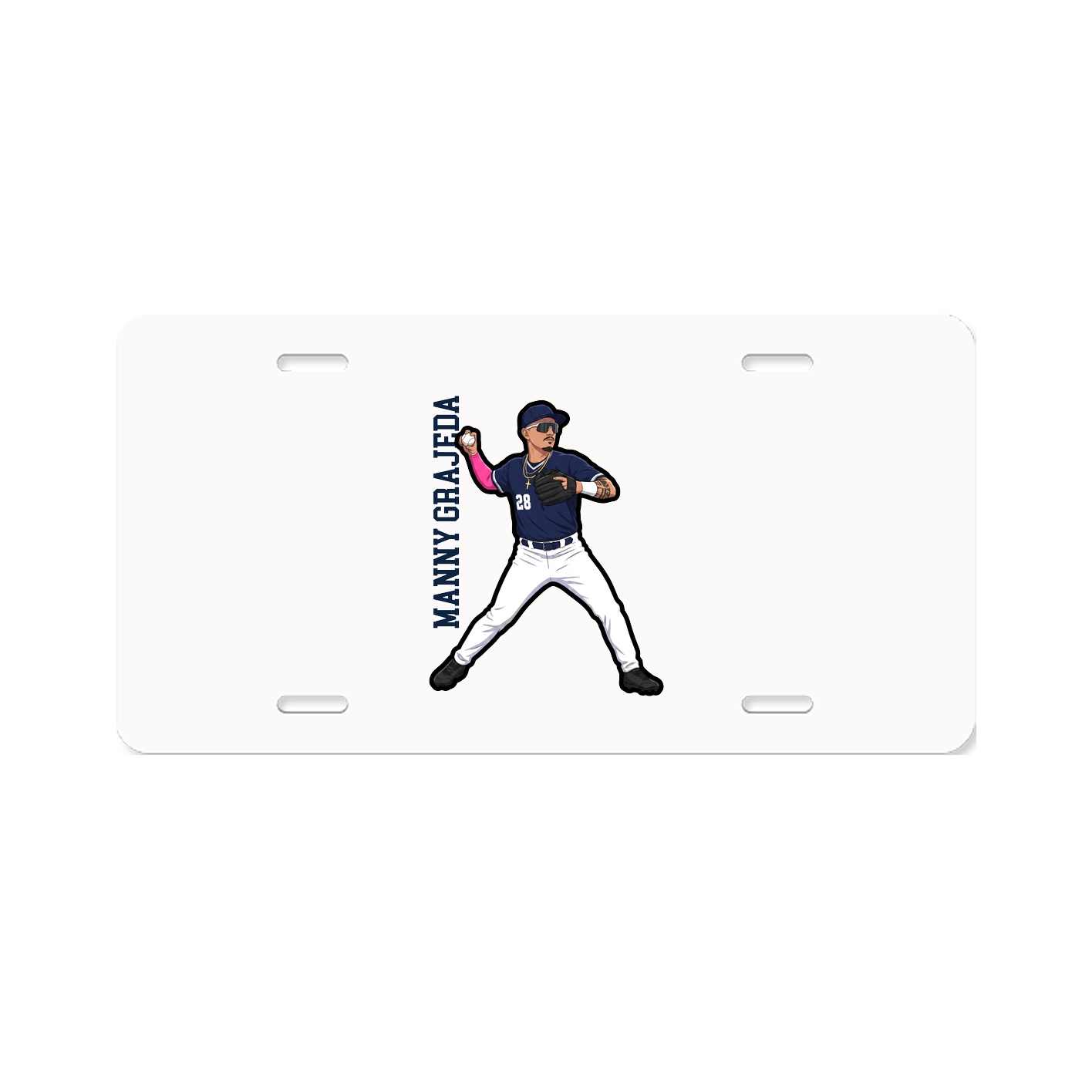 License Plate — Name Vertical in Classic
