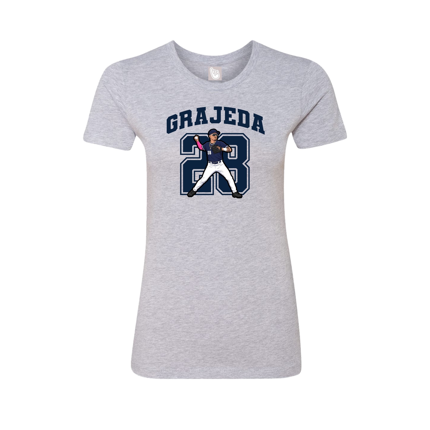 Fitted Women's Tee — Number in Grey
