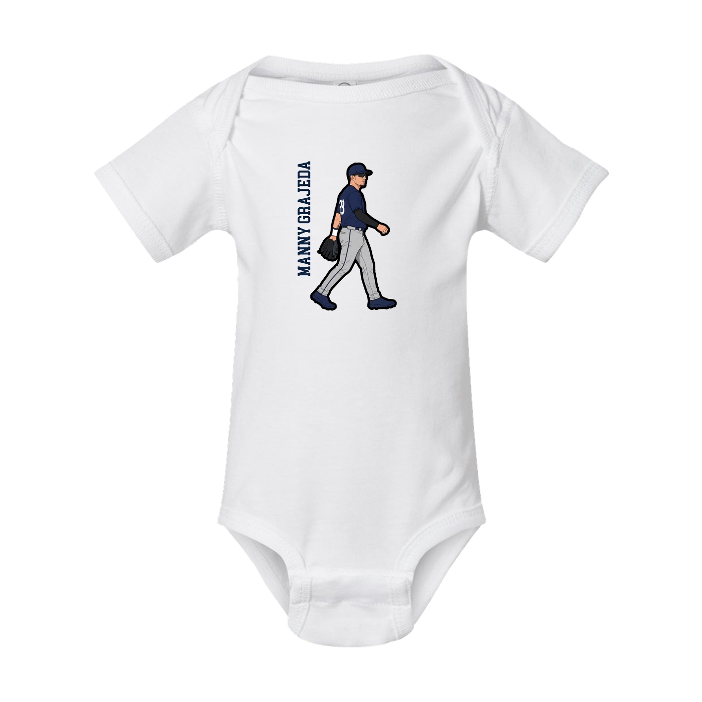 Baby Onesie — Name Vertical in White
