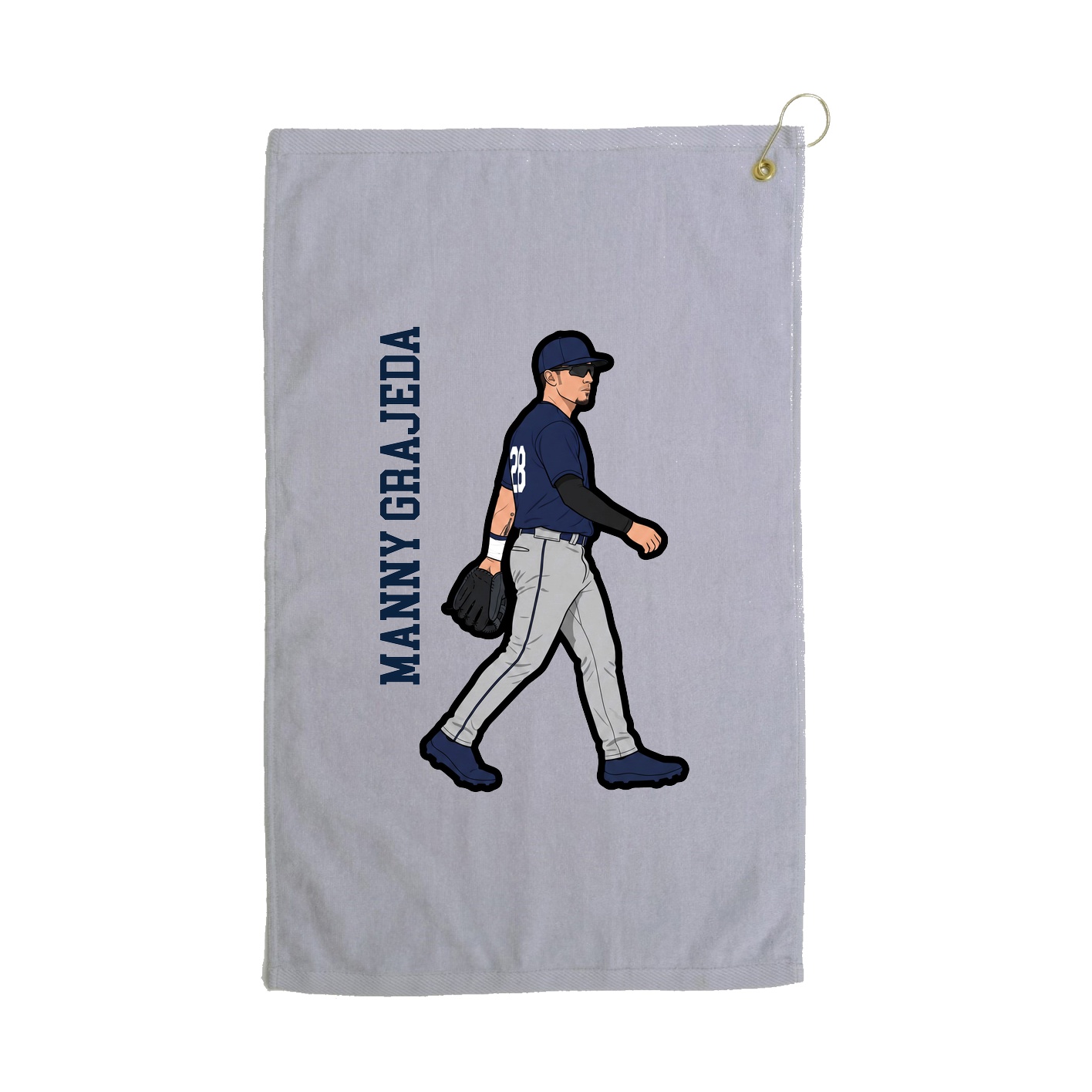 Golf Towel — Name Vertical in Grey