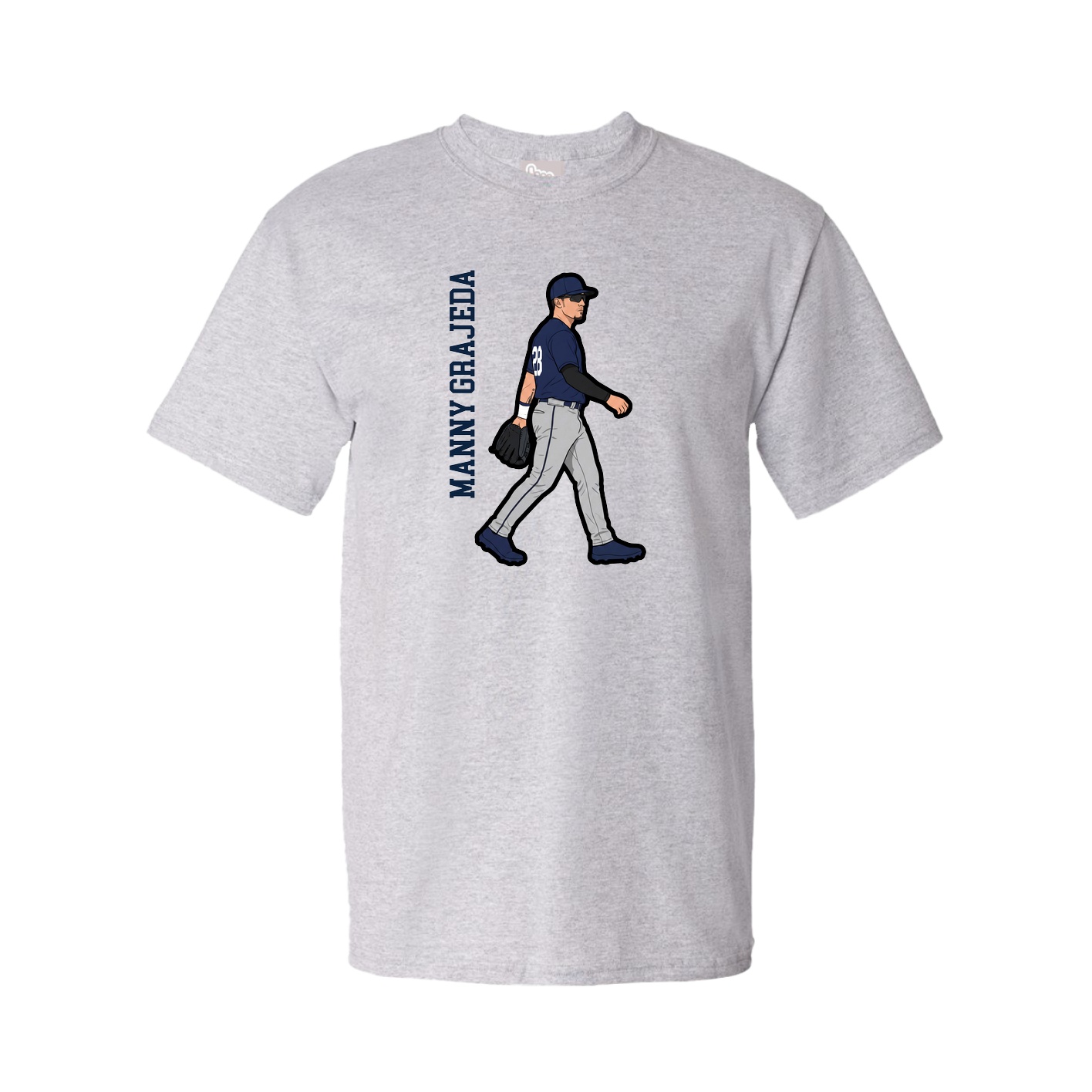 Youth Tee — Name Vertical in Grey