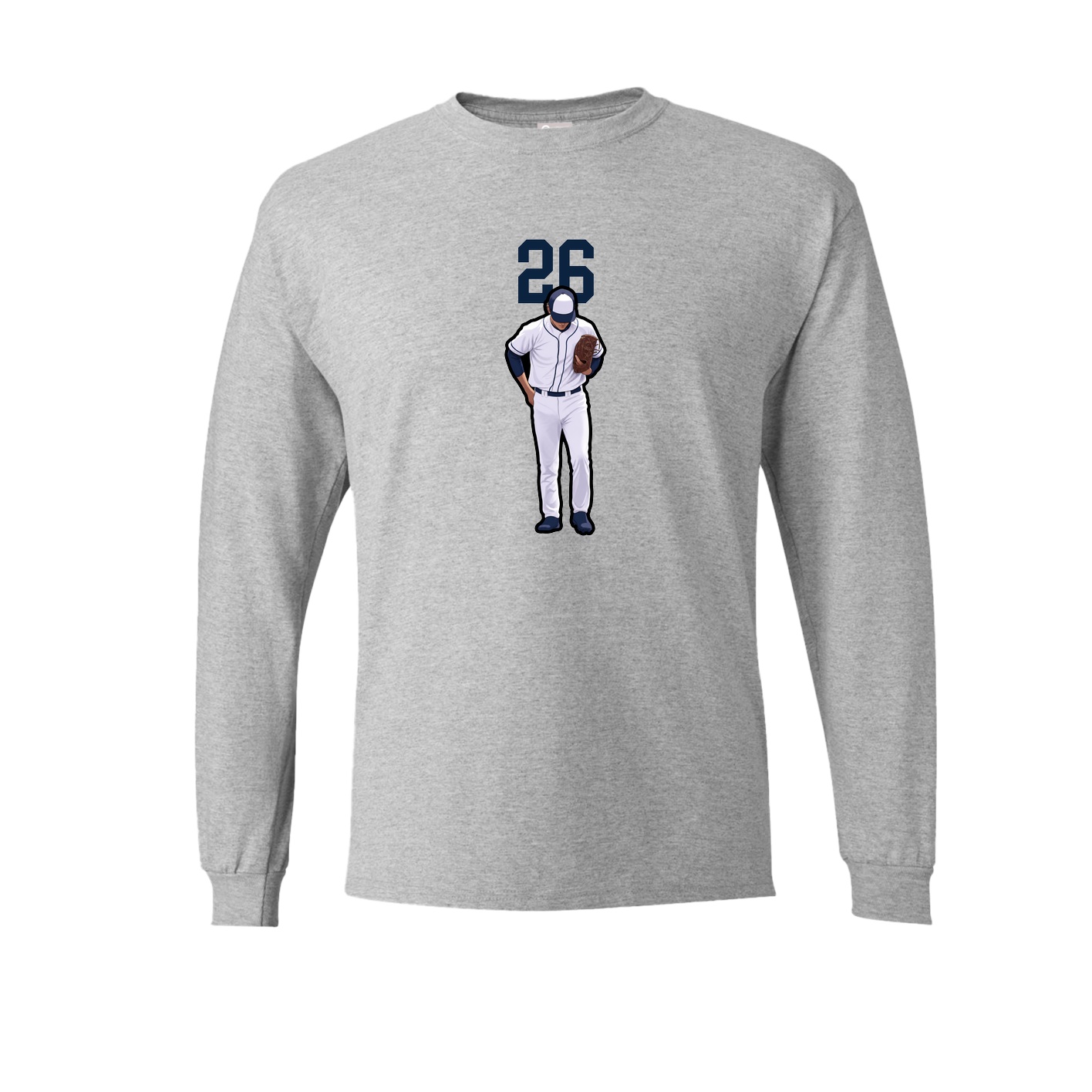 Long Sleeve Tee — Number Top in Grey