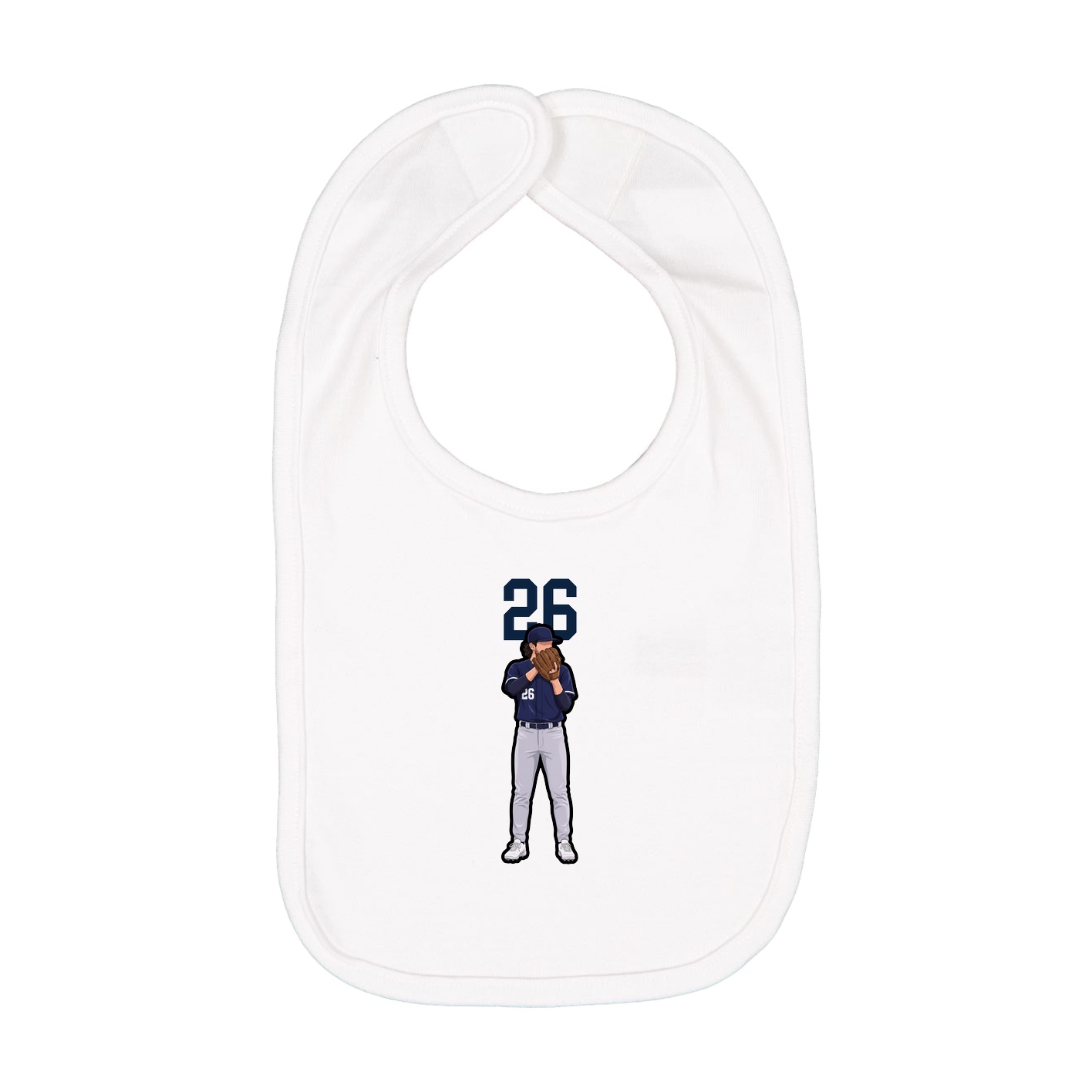 Infant Bib — Number Top in White