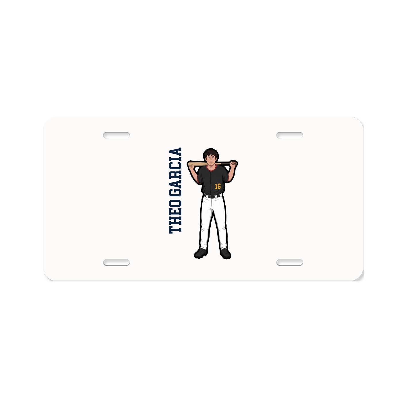License Plate — Name Vertical in Classic