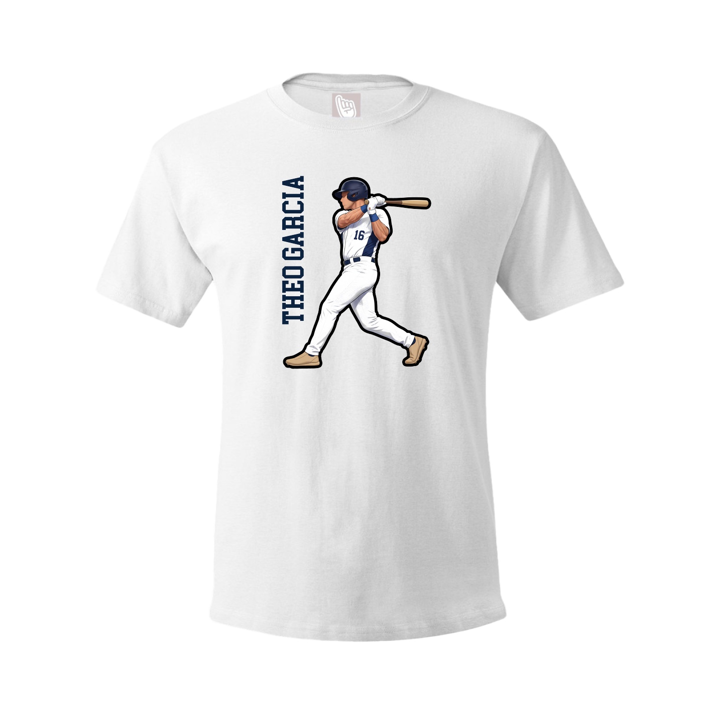 Youth Tee — Name Vertical in White