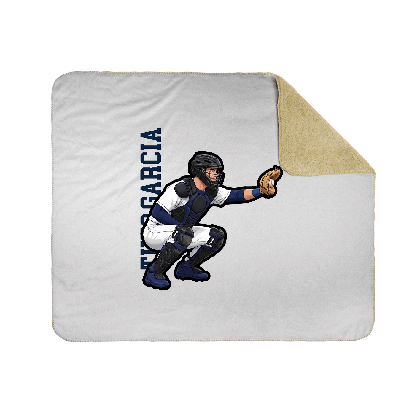 Throw Blanket — Name Vertical in White