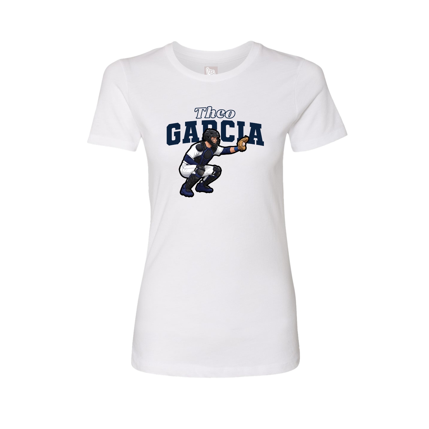 Fitted Women's Tee — Name Arch in White