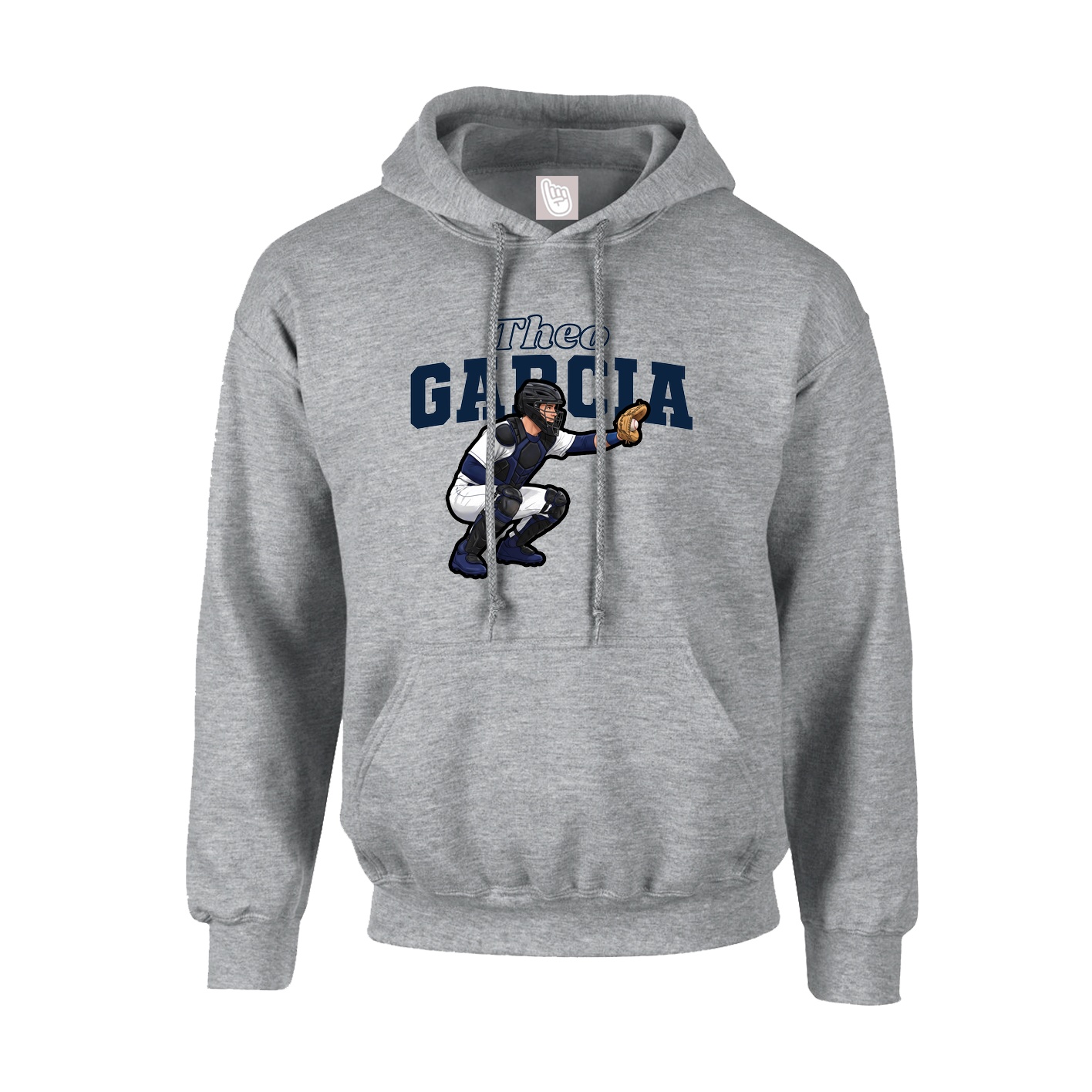 Hoodie — Name Arch in Grey