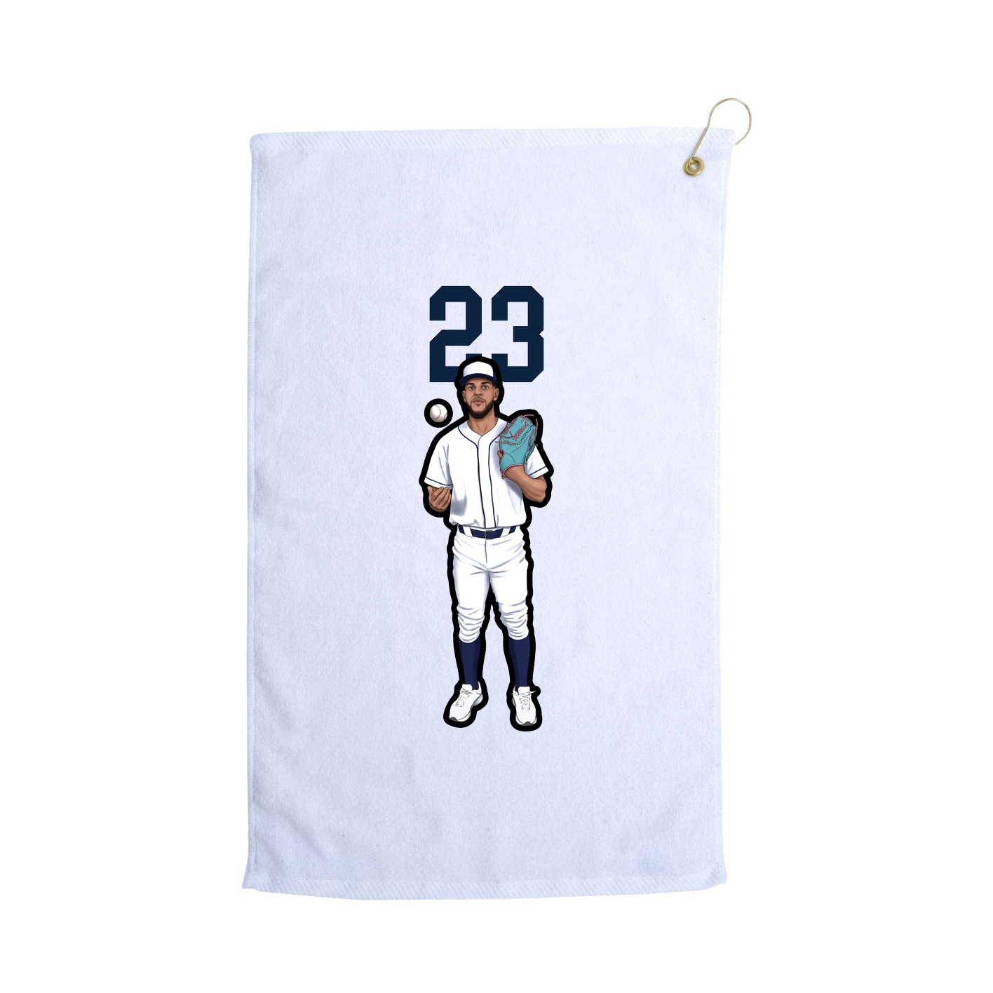 Golf Towel — Number Top in White