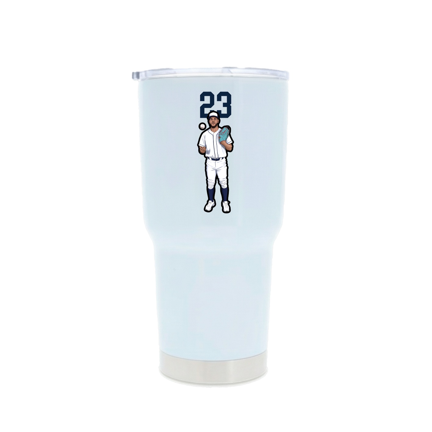 30oz Stainless Steel Tumbler — Number Top in White