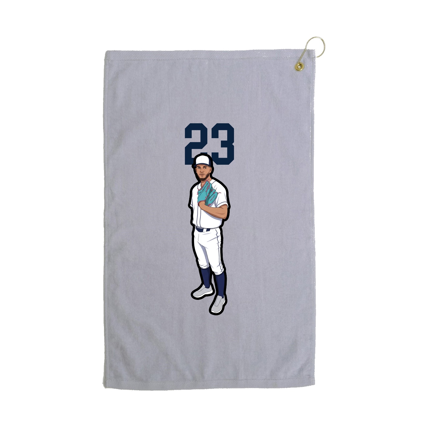 Golf Towel — Number Top in Grey