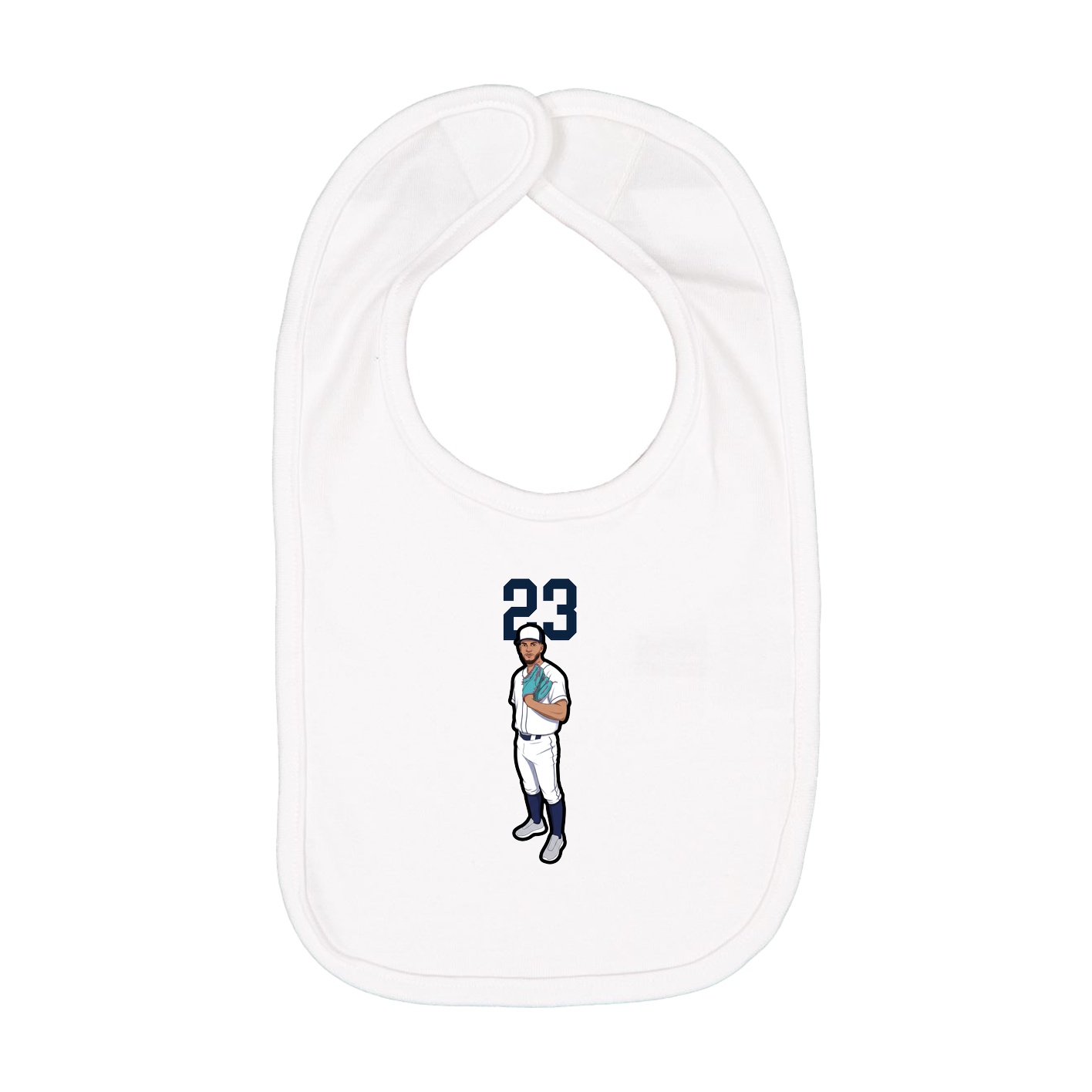 Infant Bib — Number Top in White