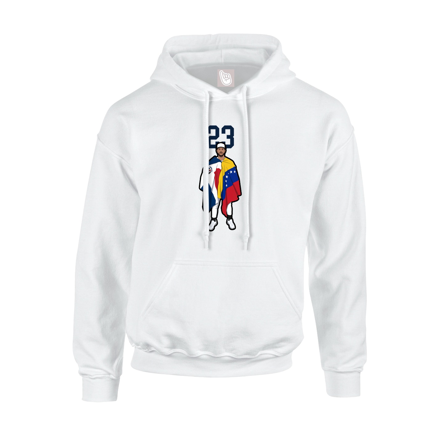 Youth Hoodie — Number Top in White