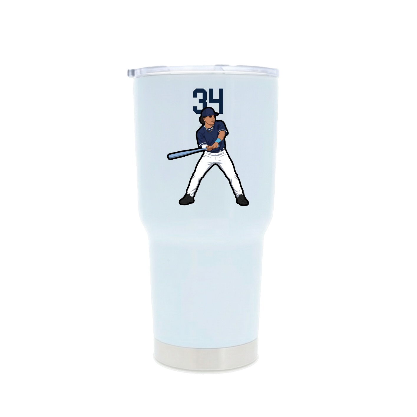 30oz Stainless Steel Tumbler — Number Top in White