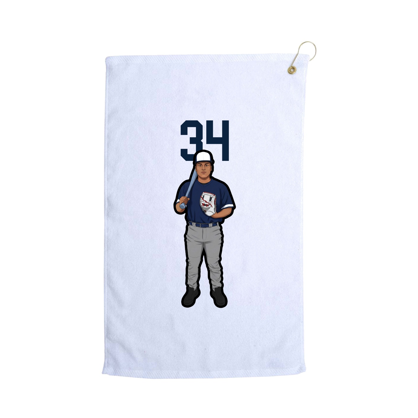 Golf Towel — Number Top in White