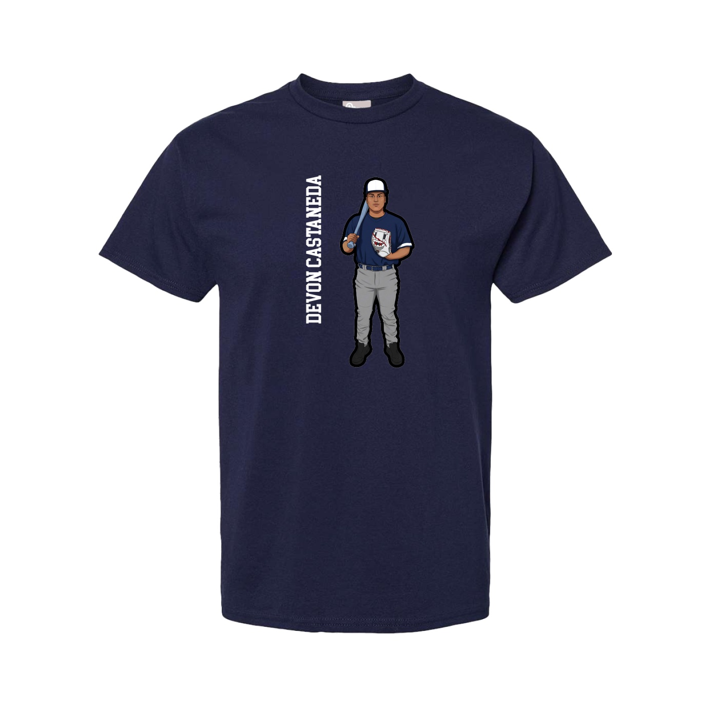 Youth Tee — Name Vertical in Navy