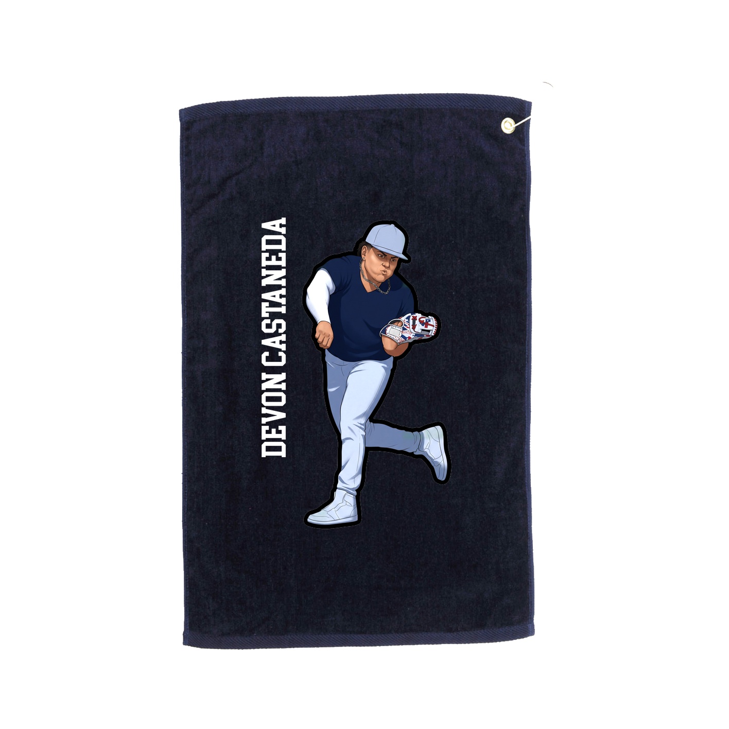 Golf Towel — Name Vertical in Navy