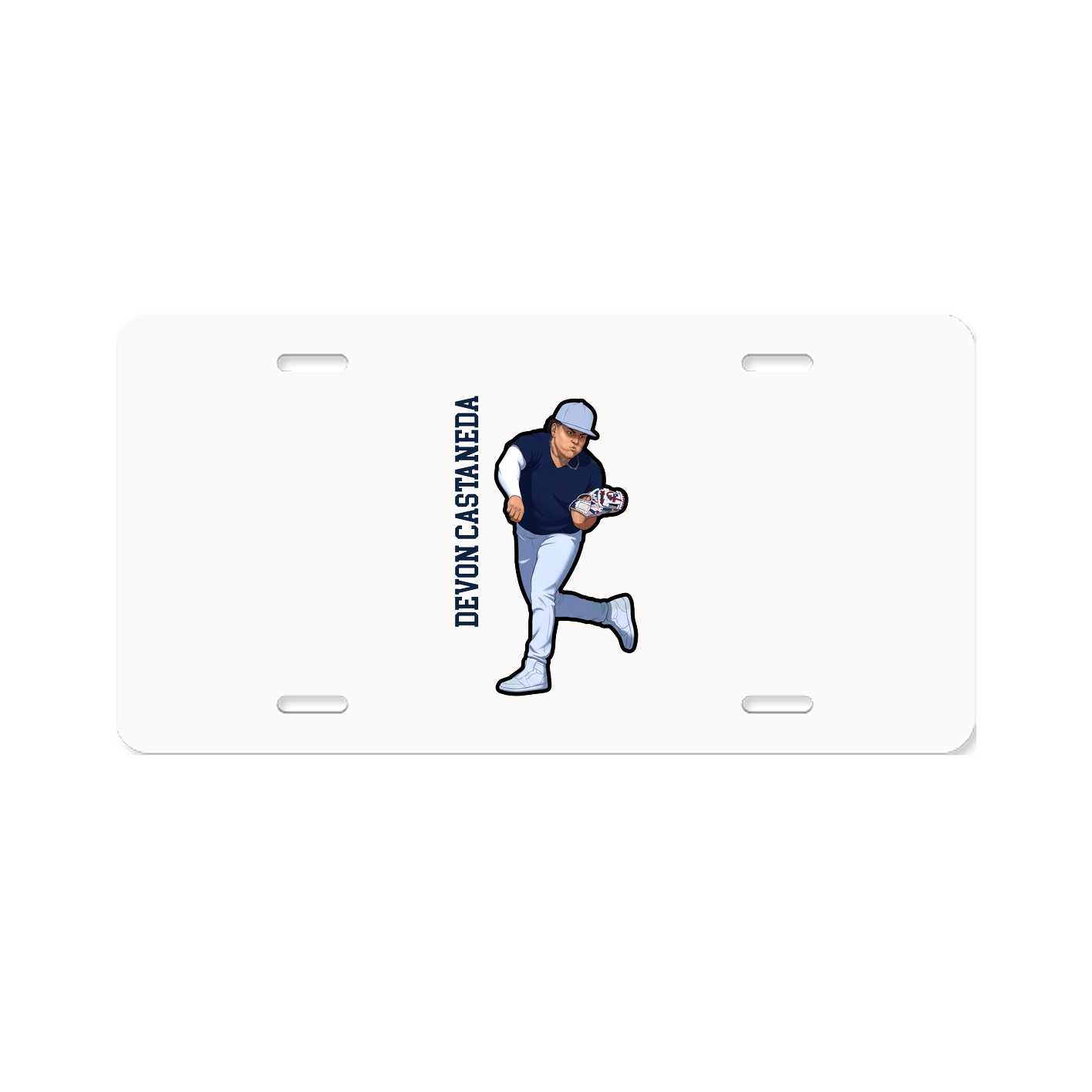 License Plate — Name Vertical in Classic