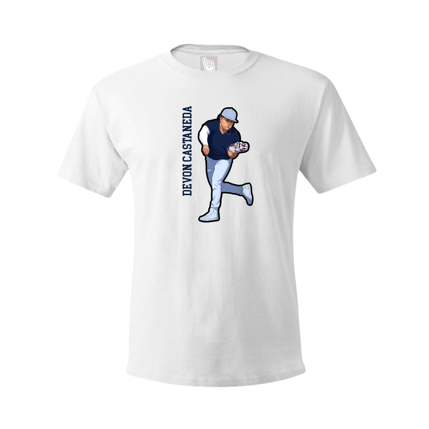 Tee — Name Vertical in White