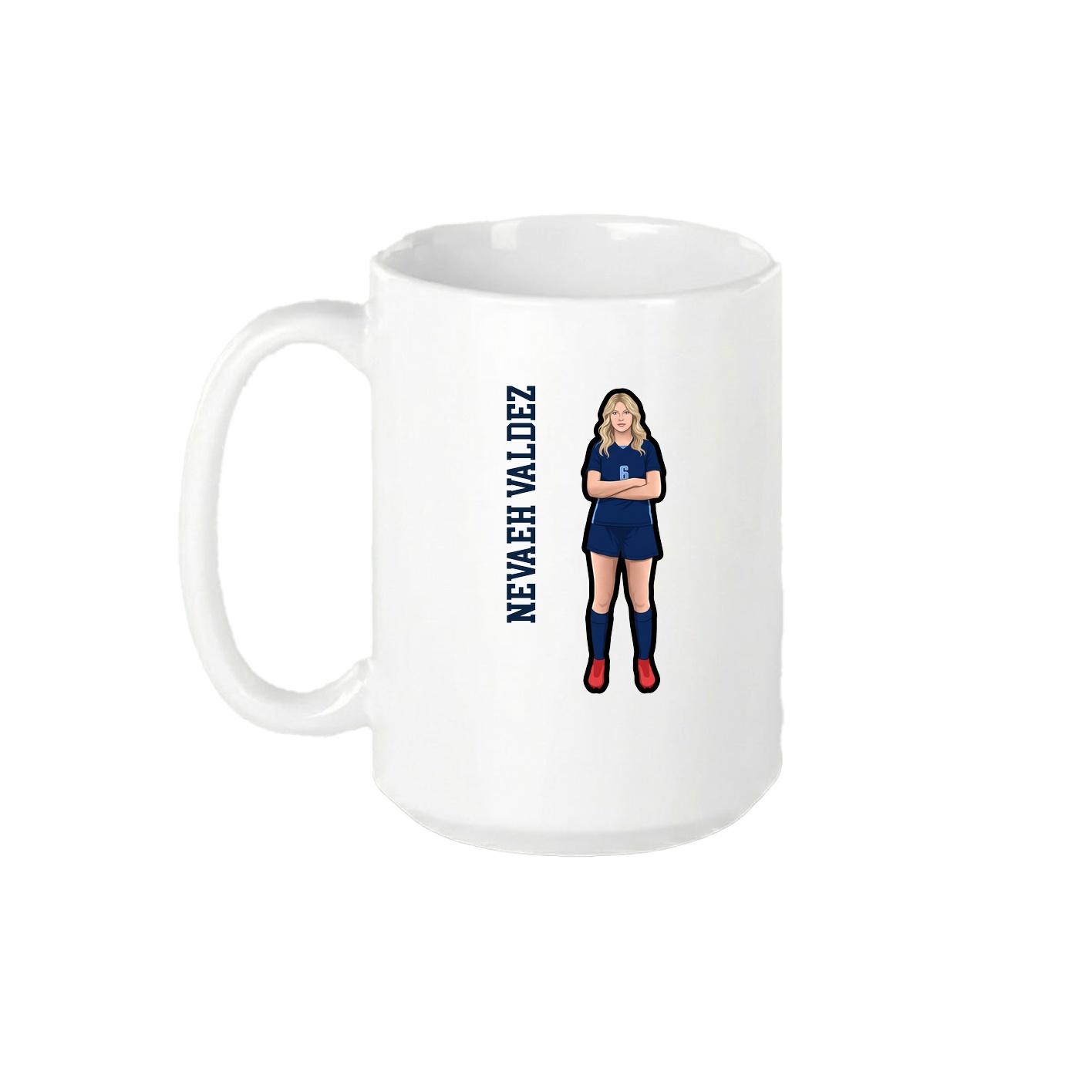 15oz Coffee Mug — Name Vertical in White