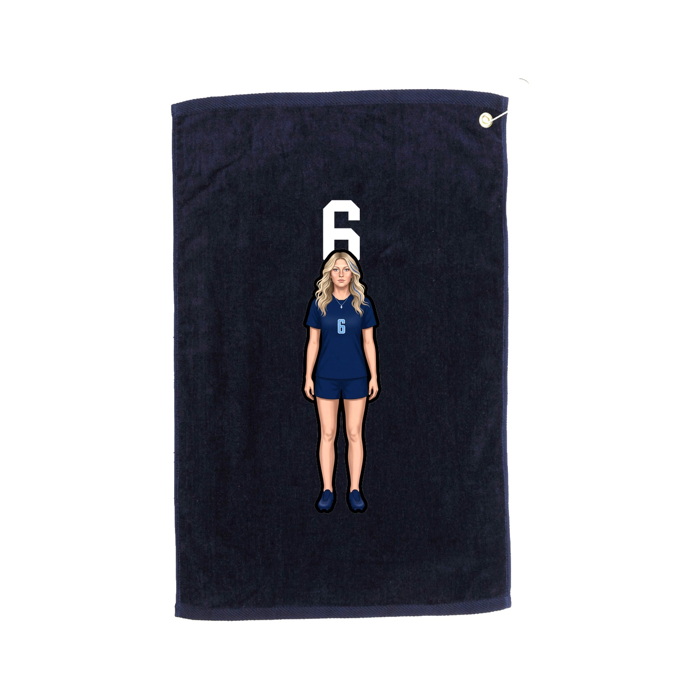 Golf Towel — Number Top in Navy