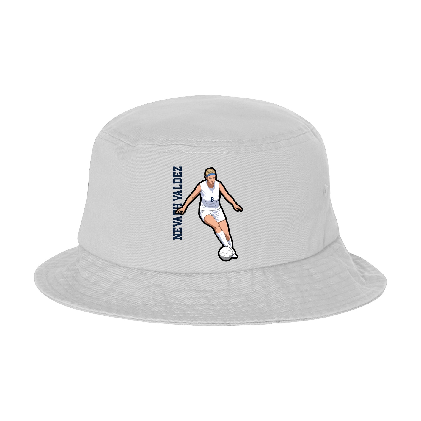 Bucket Cap — Name Vertical in White