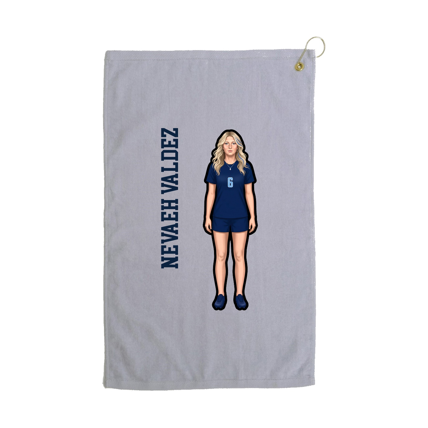 Golf Towel — Name Vertical in Grey