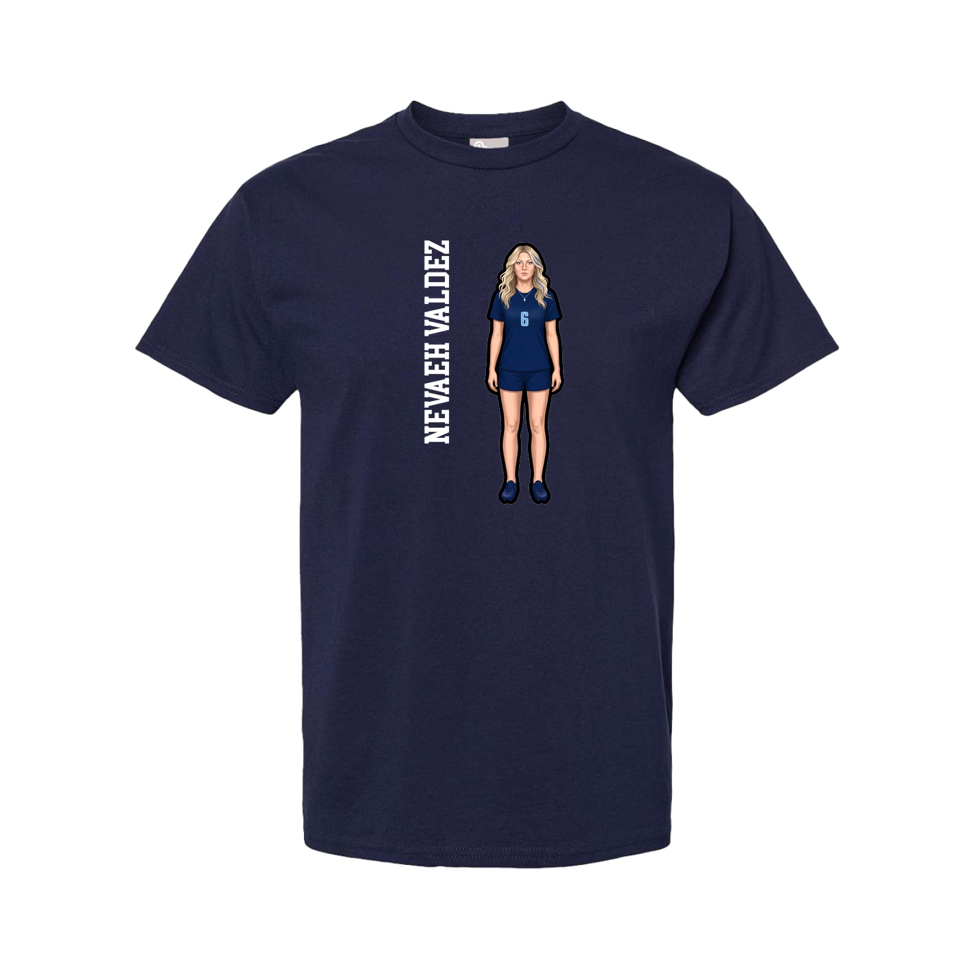 Tee — Name Vertical in Navy