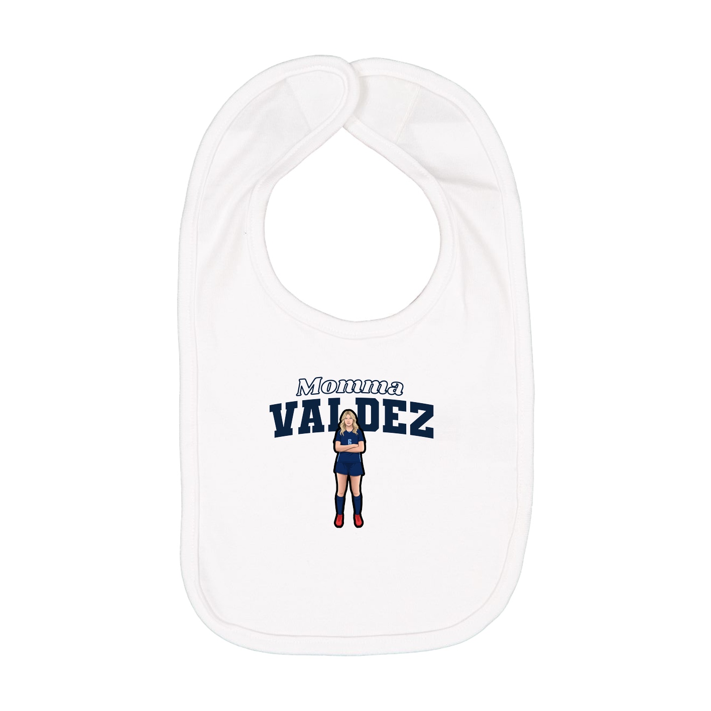 Infant Bib — Mothers Day Block in White