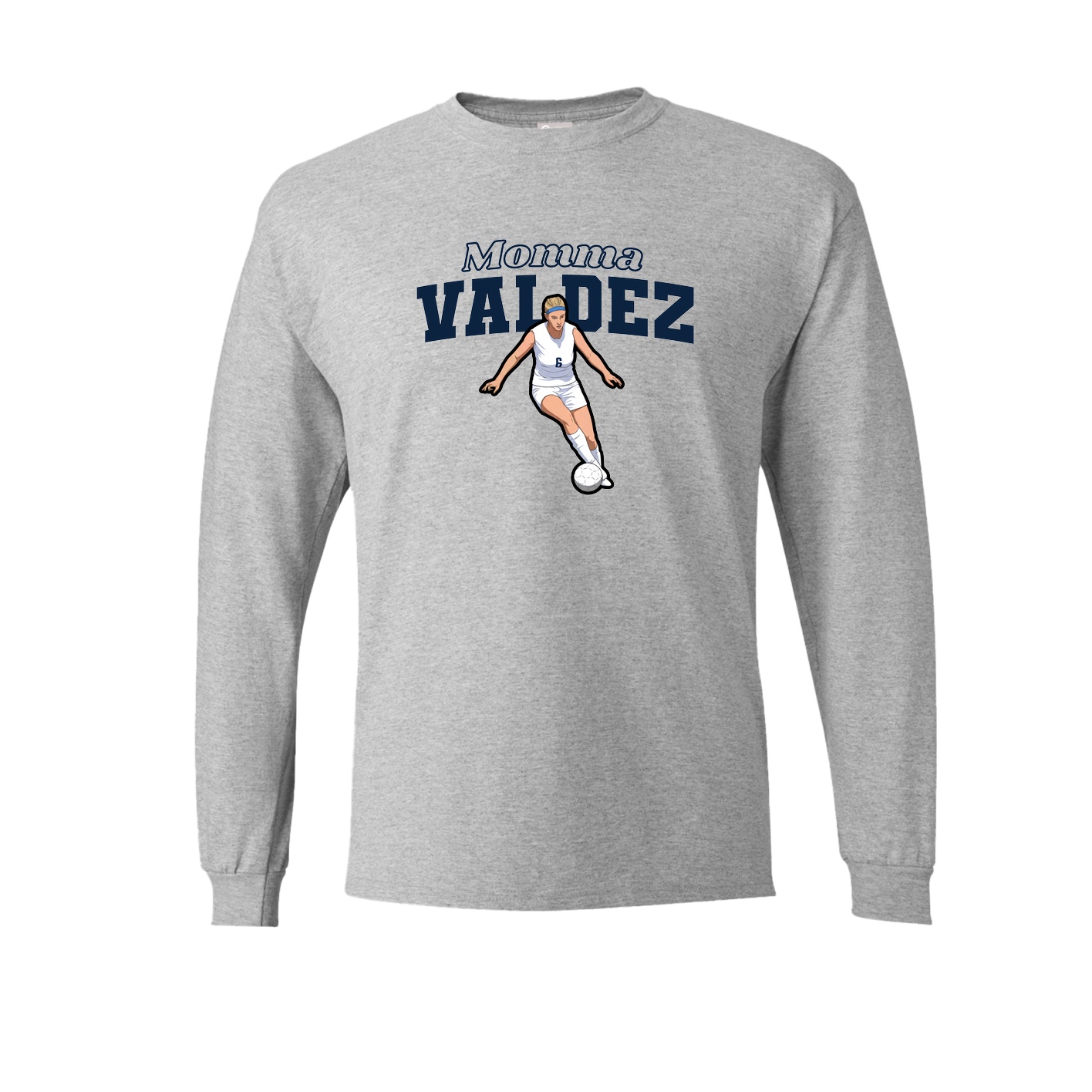 Long Sleeve Tee — Mothers Day Block in Grey