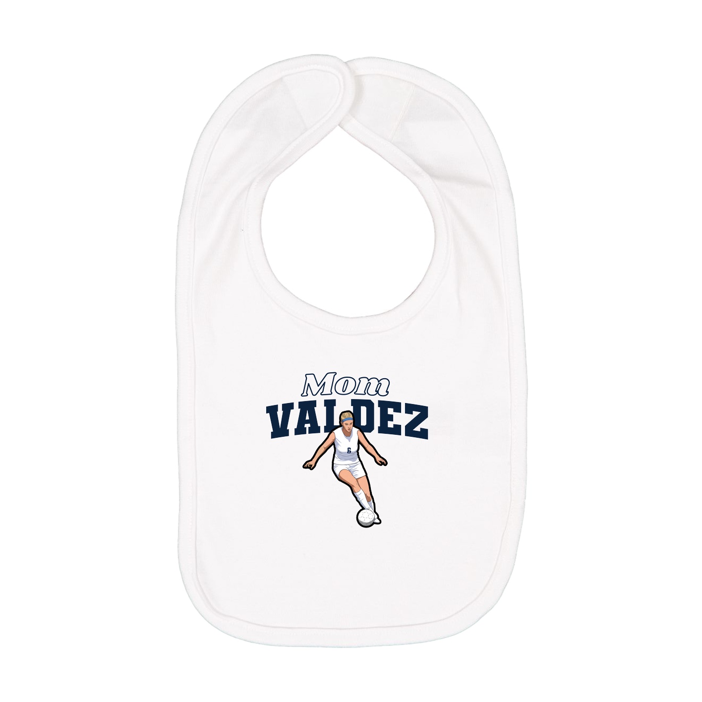 Infant Bib — Mothers Day Block in White