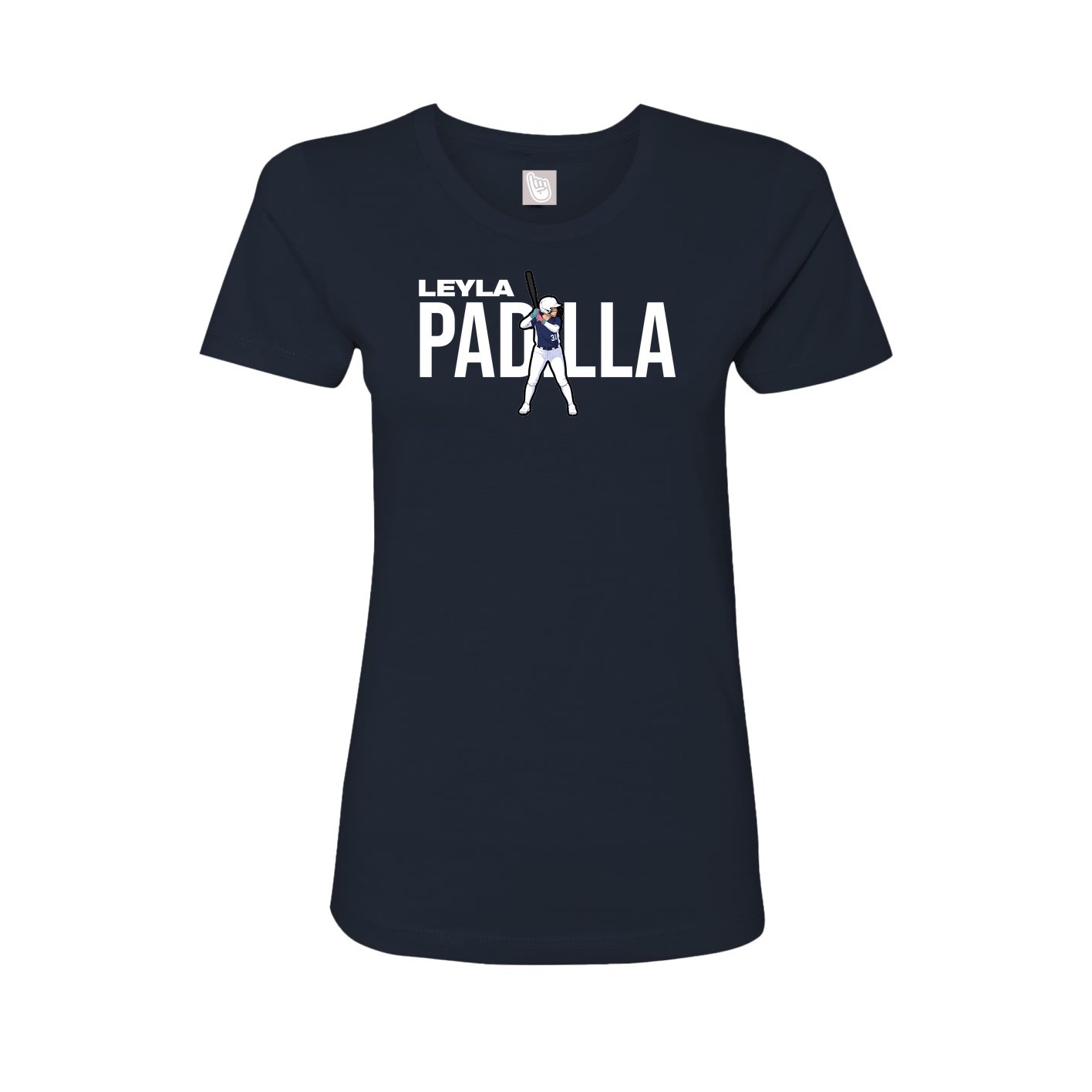 Fitted Women's Tee — Player Name in Navy