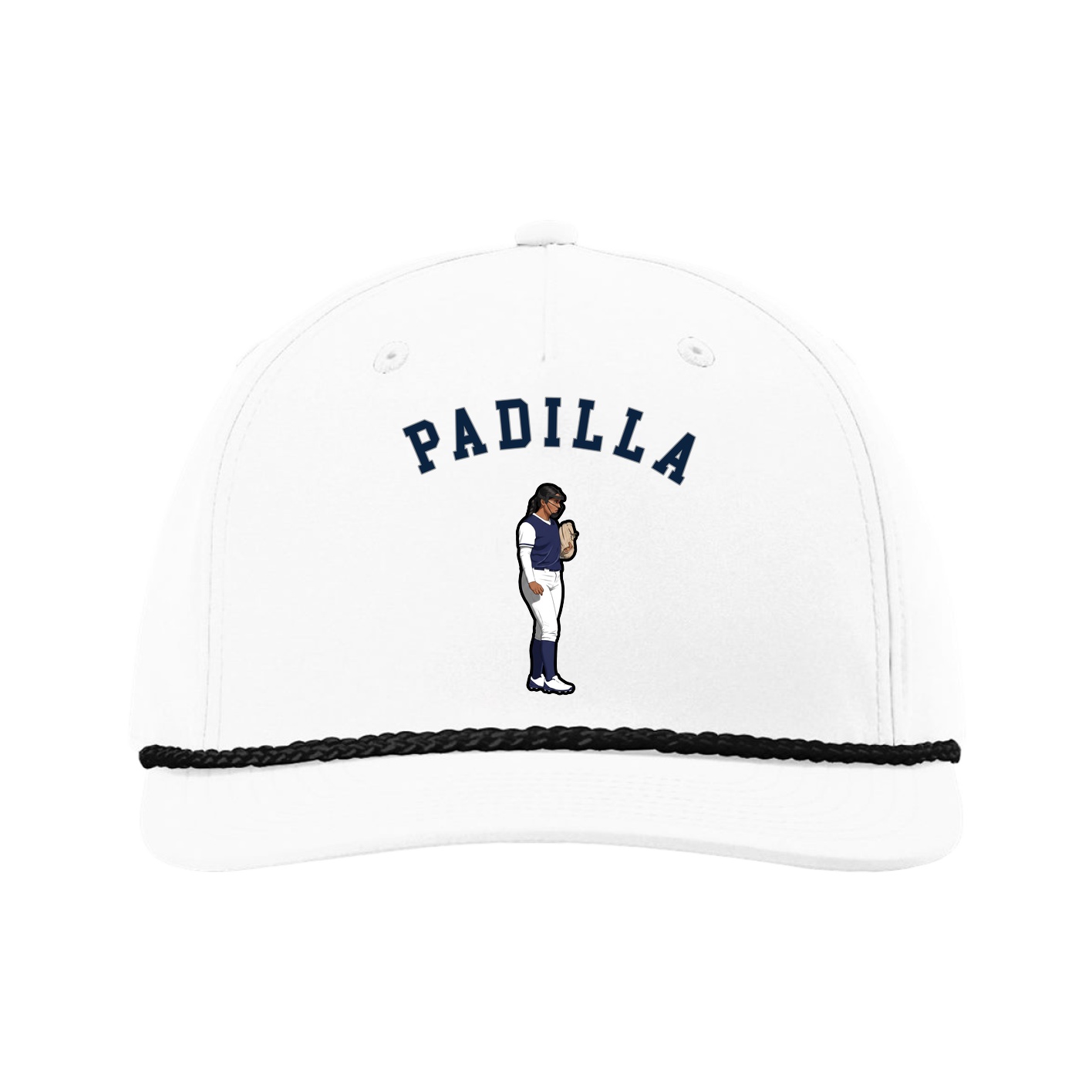 Five-Panel Classic Rope Cap — Shirsey Arch in White