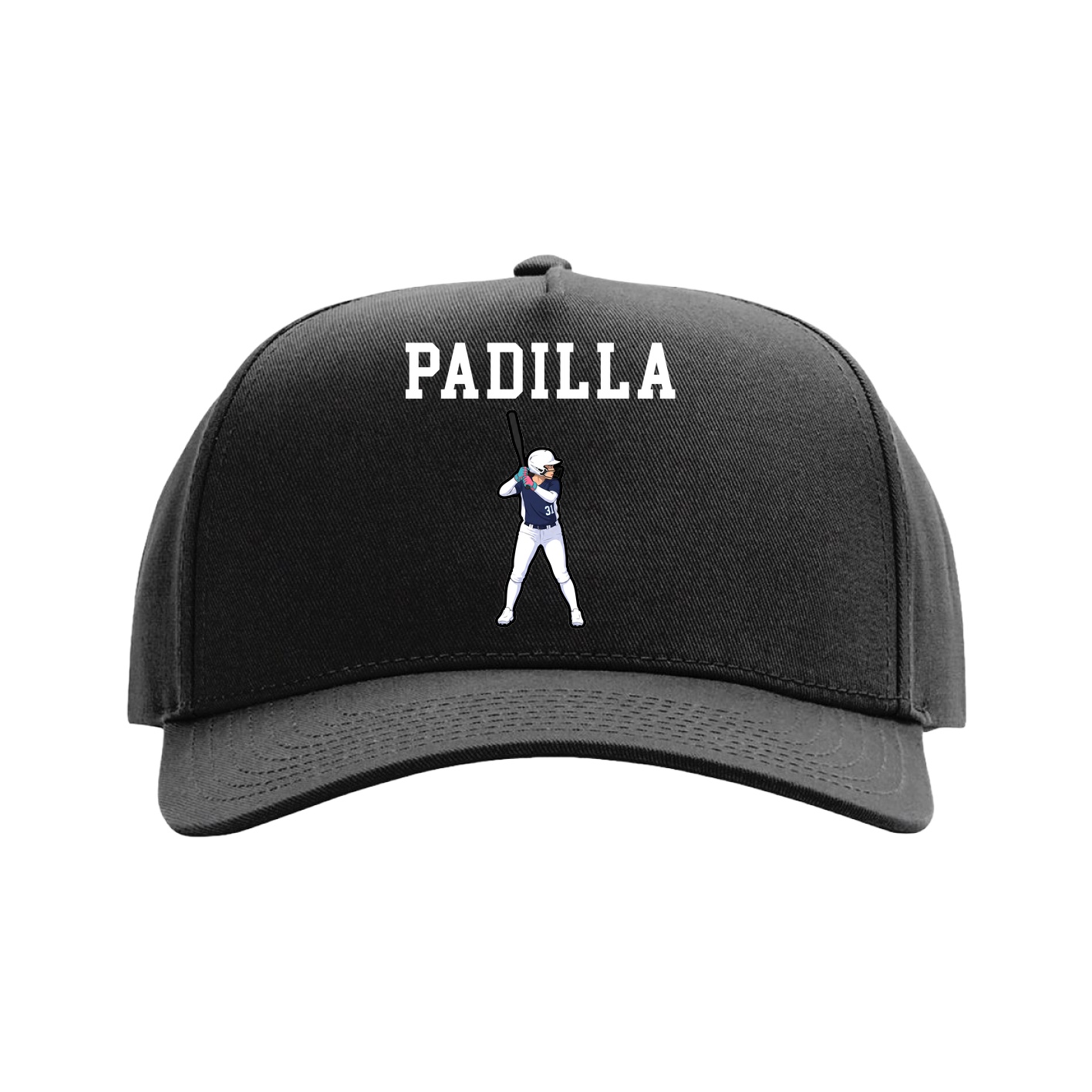 Full Fabric Five-Panel Champ Cap — Shirsey in Black