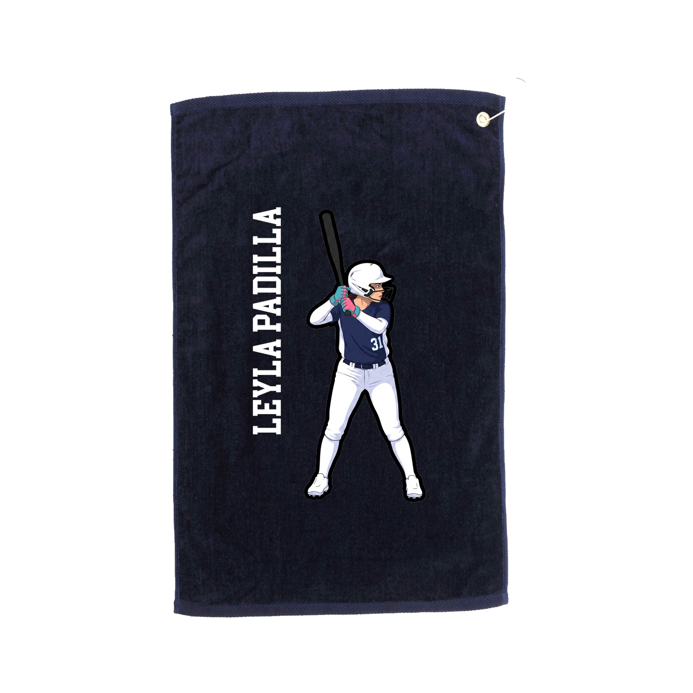 Golf Towel — Name Vertical in Navy