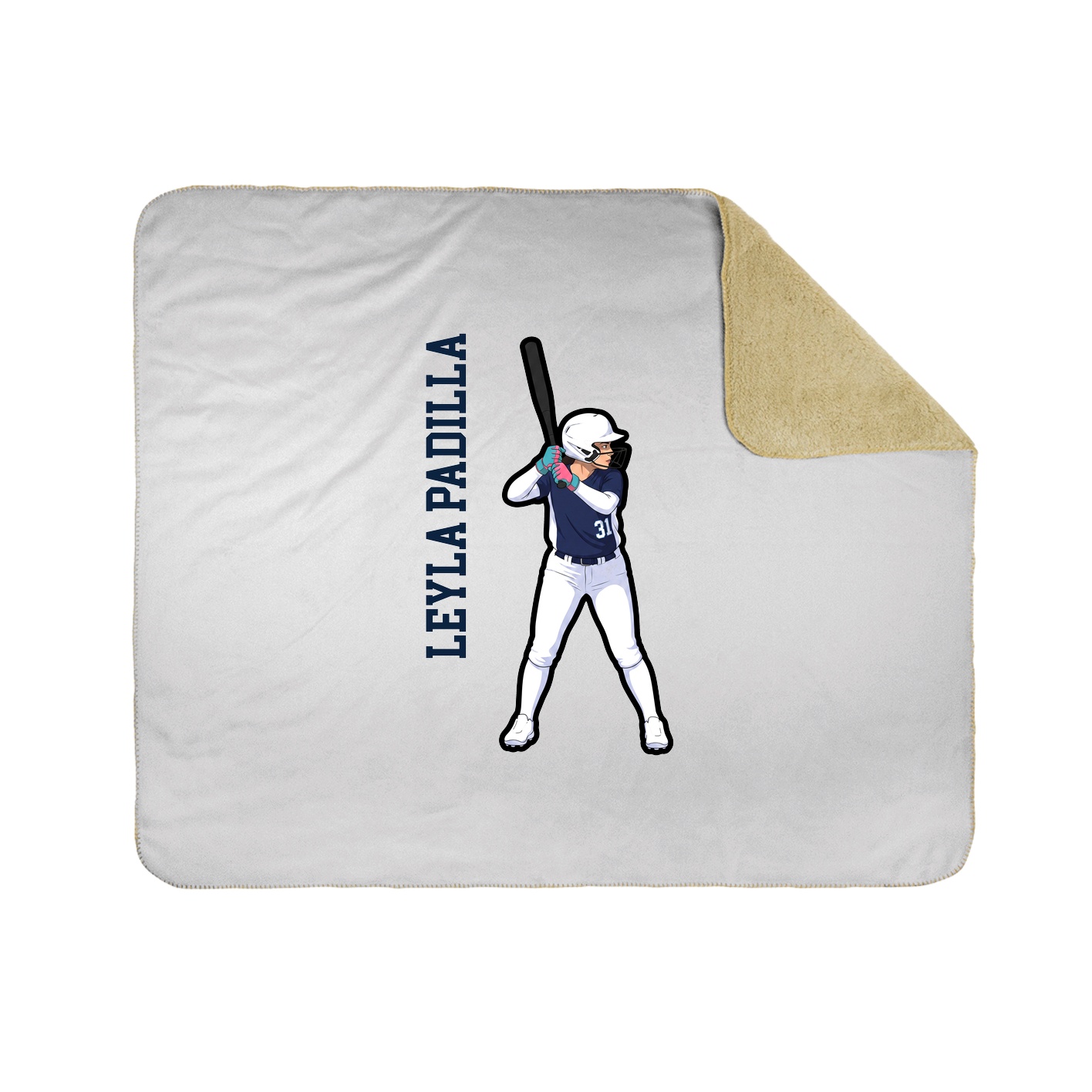Throw Blanket — Name Vertical in White